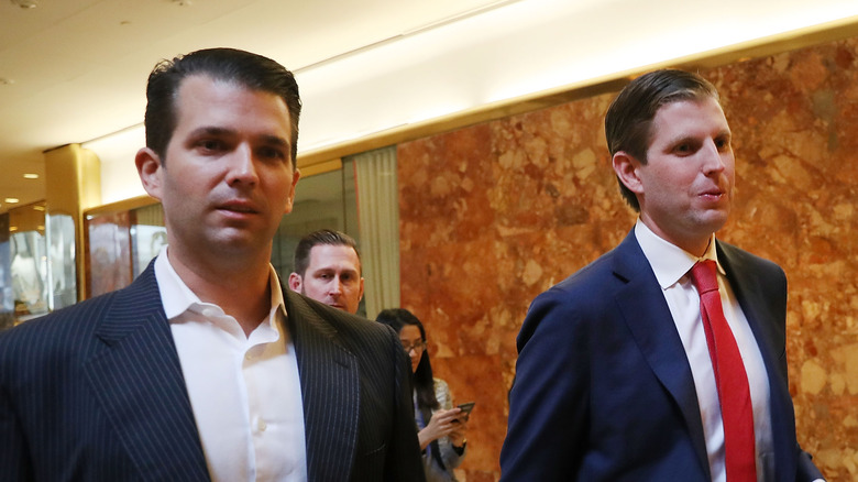 Donald Trump Jr. and Eric Trump walking