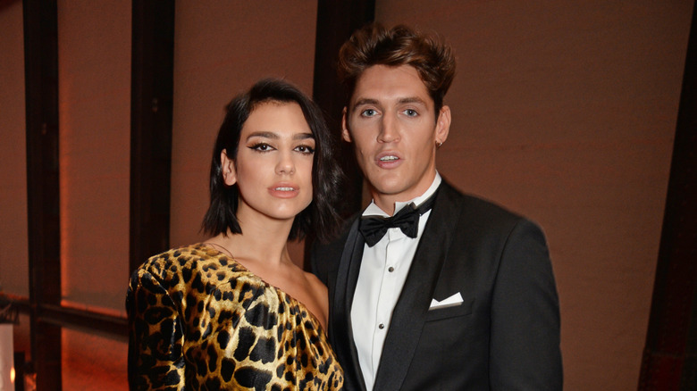 Isaac Carew and Dua Lipa smiling