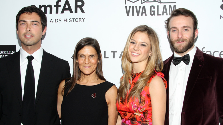 Caleb Wilding, Aileen Getty, Alexandra Wilding, and Andrew Wilding smiling