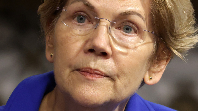 Elizabeth Warren frowning