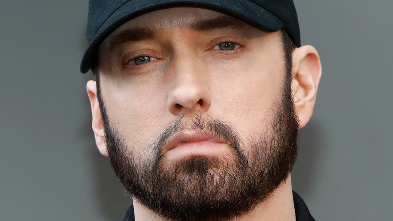 Eminem gazing at camera