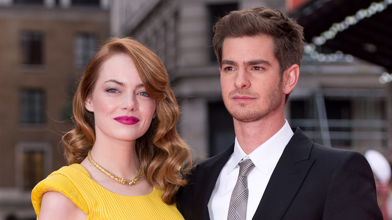 Andrew Garfield and Emma posing