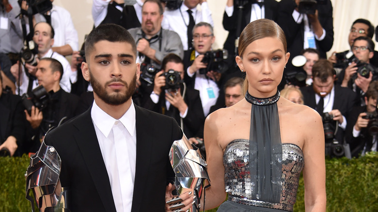 Zayn Malik black tux Gigi Hadid silver dress