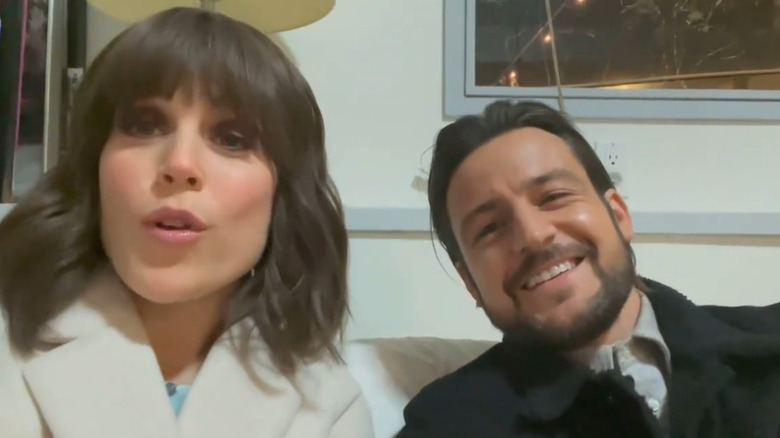 Erin Krakow and Tyler Hynes talk in an Instagram video