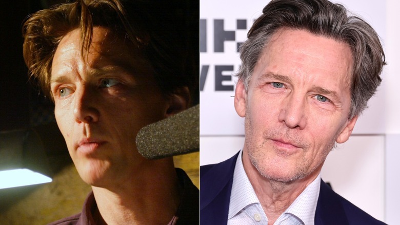 Split image of Andrew McCarthy in 2002, left, and at a 2024 Brats event, right