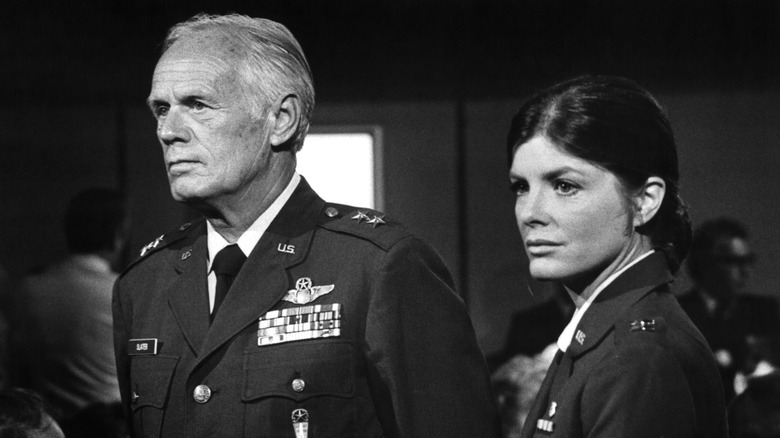 Richard Widmark and Katharine Ross in "The Swarm"