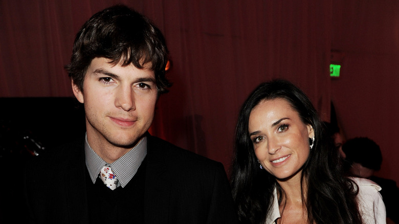 Ashton Kutcher and Demi Moore pose in 2010