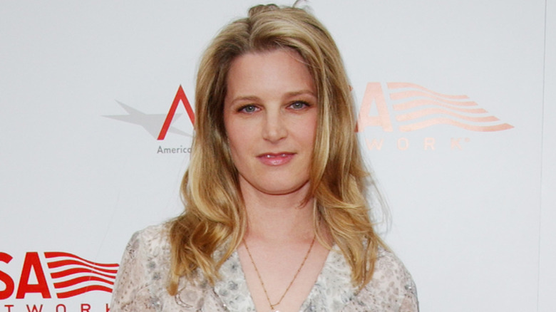 Bridget Fonda on the red carpet with tousled hair