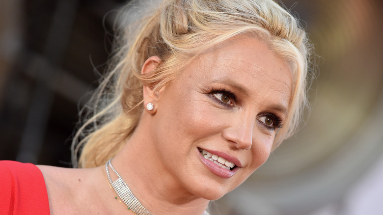 Britney Spears smiling on red carpet