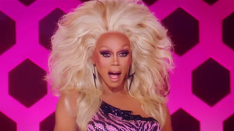 RuPaul looking shocked at the judging panel