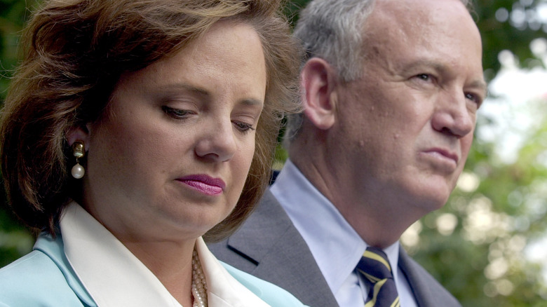 Patsy and John Ramsey looking down