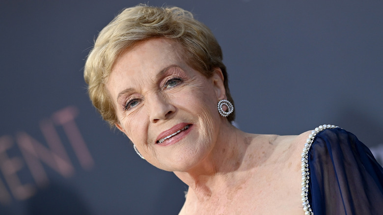 Julie Andrews red carpet blue dress