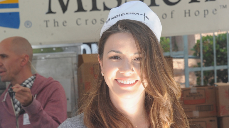 Masiela Lusha, smiling