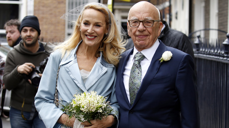 Jerry Hall and Rupert Murdoch