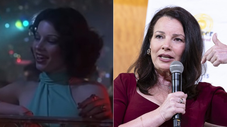 Fran Drescher in Saturday Night Fever, left, and decades later, right