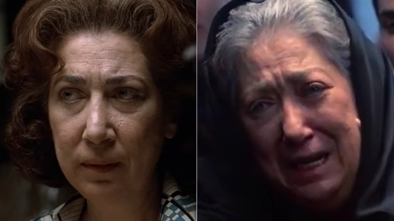 Julie Bovasso in Saturday Night Fever, left, and decades later, right
