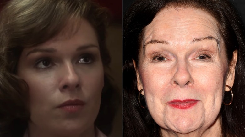 Karen Lynn Gorney in Saturday Night Fever, left, and decades later, right