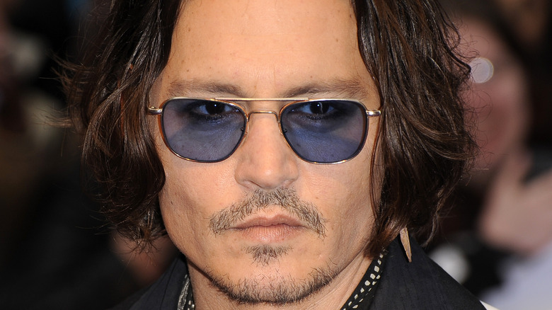 Johnny Depp looking serious