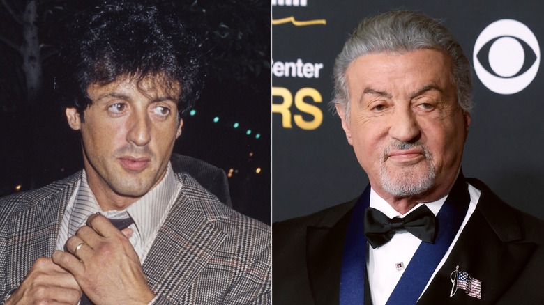 Sylvester Stallone in 1977 and at the 2025 Kennedy Center Honors