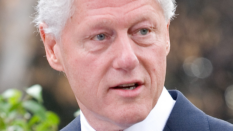 Bill Clinton with a serious expression