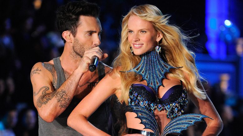 Adam Levine Anne Vyalitsyna at the Victoria's Secret Fashion Show