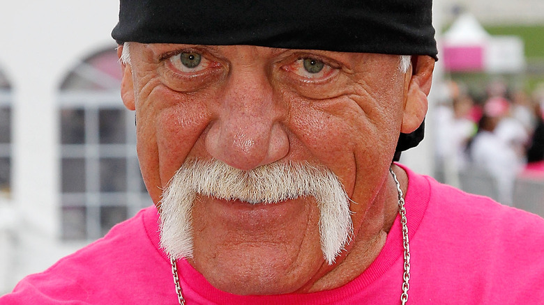 Hulk Hogan in a pink shirt