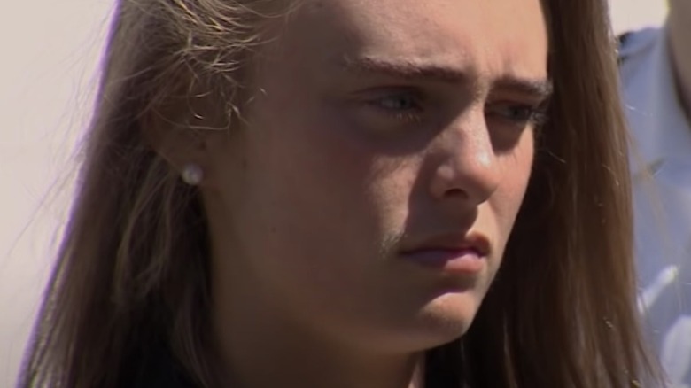 Michelle Carter staring