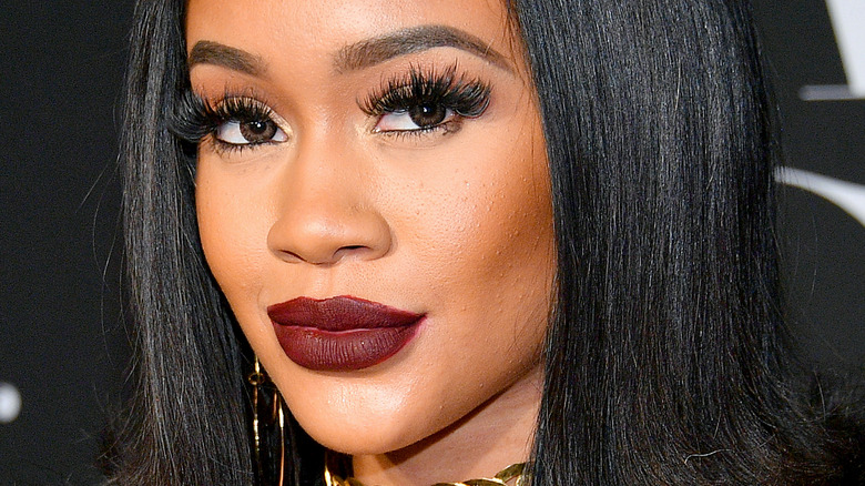 Saweetie wearing lipstick