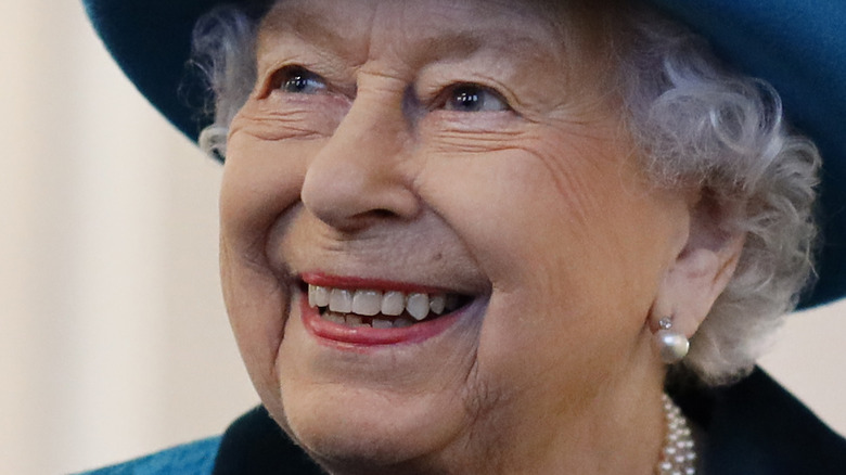 Queen Elizabeth blue hat