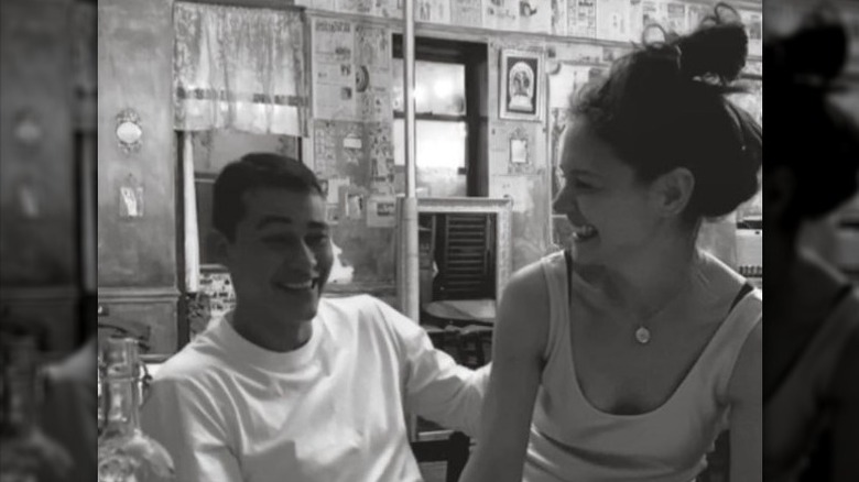 Emilio Vitolo and Katie Holmes smiling