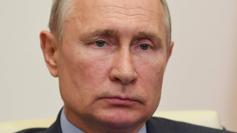 Vladimir Putin frowning