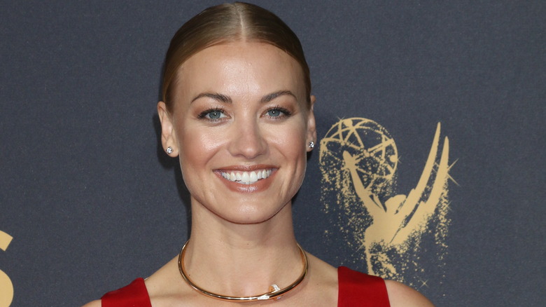 Yvonne Strahovski at the 2017 Emmys