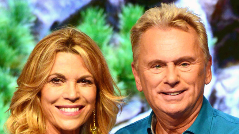 Vanna White and Pat Sajak attend a taping of the Wheel of Fortune's 35th Anniversary Season