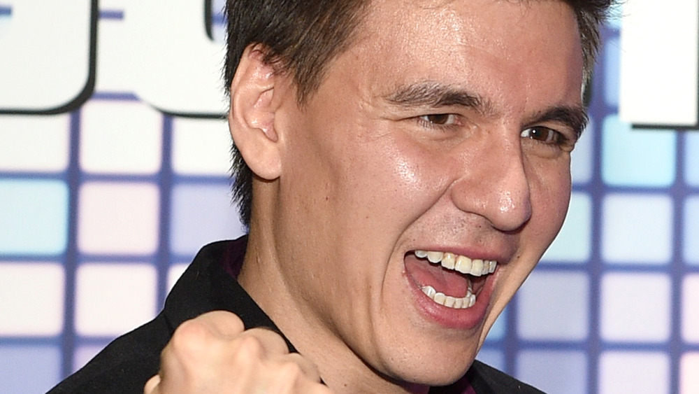 Professional sports gambler and former "Jeopardy!" champion James Holzhauer plays "Jeopardy!" against attendees at the IGT booth during the trade show debut of two "Jeopardy!"-themed IGT slot machines during the Global Gaming Expo (G2E) at the Sands Expo and Convention Center on October 15, 2019 in Las Vegas, Nevada. (Photo by David Becker/Getty Images)