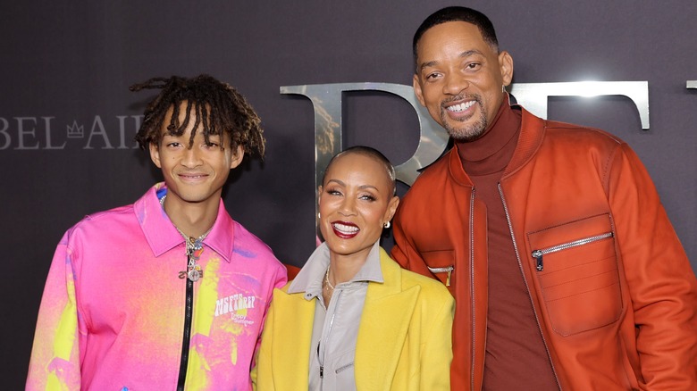 Jaden Smith on red carpet with Will Smith and Jada Pinkett Smith