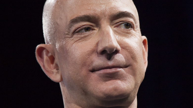 Jeff Bezos with a serious expression