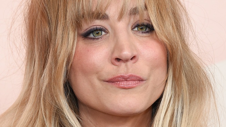 Kaley Cuoco poses with bangs