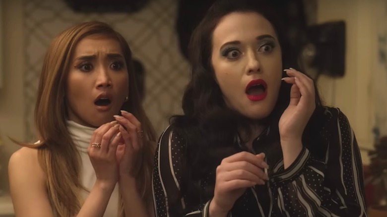 Kat Dennings and Brenda Song looking shocked