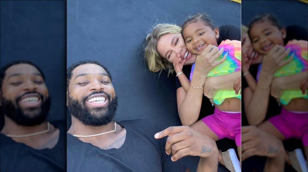 Khloé Kardashian and Tristan Thompson with their daughter