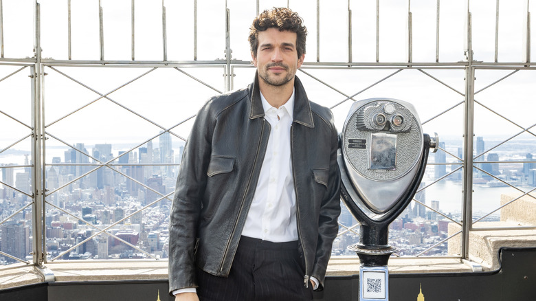 Paul Anthony Kelly wears a leather jacket in New York City