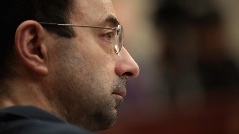 Larry Nassar listening to victim impact statements