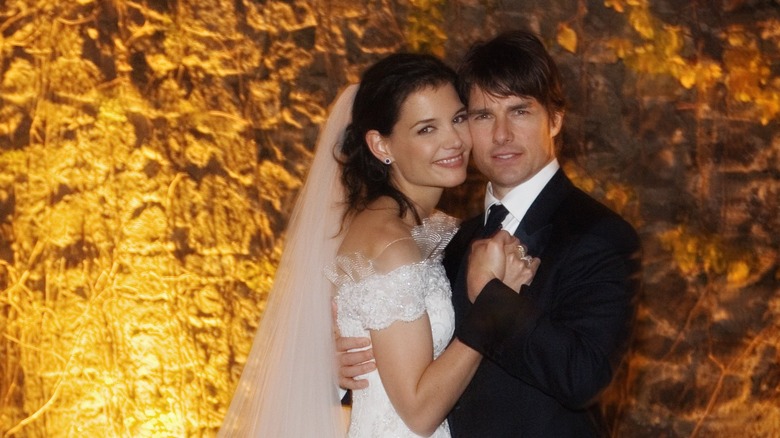 Katie Holmes and Tom Cruise at their wedding