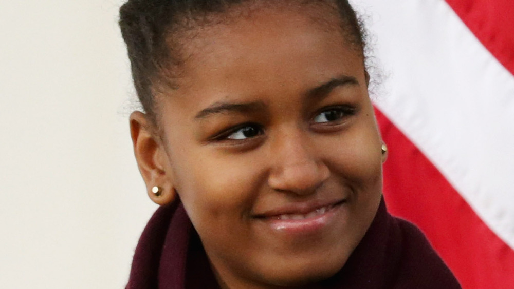 Sasha Obama smiling