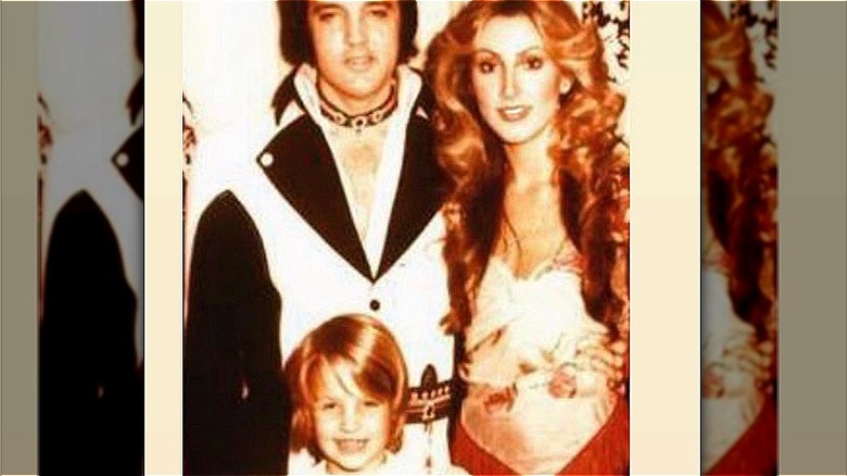 Elvis, Linda Thompson, and Lisa Marie Presley throwback