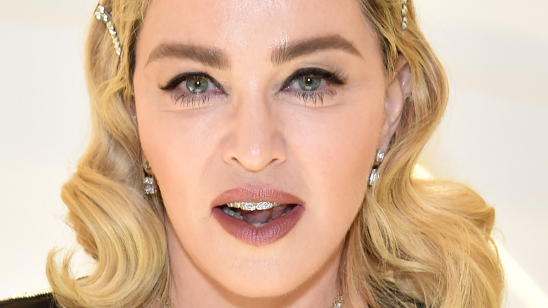 Madonna with her mouth open
