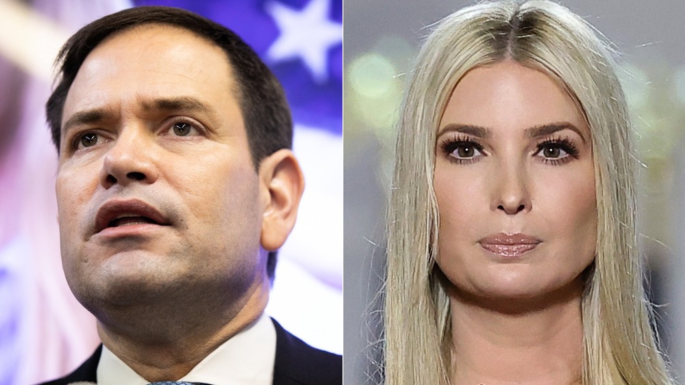 Marco Rubio and Ivanka Trump looking serious