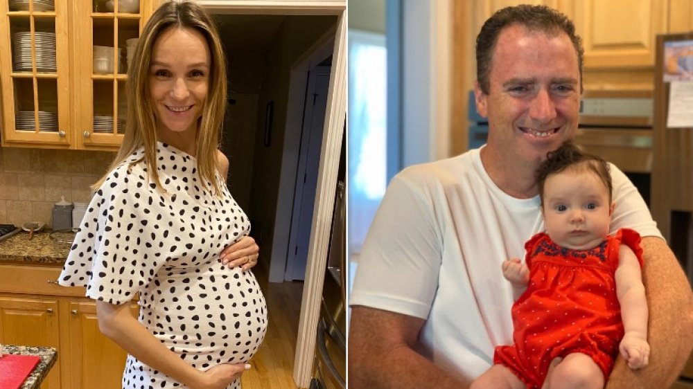Alla Fedoruk pregnant (left), Matt Ryan with daughter Emmalyn (right)