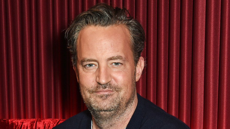 Matthew Perry smiling stubble goatee