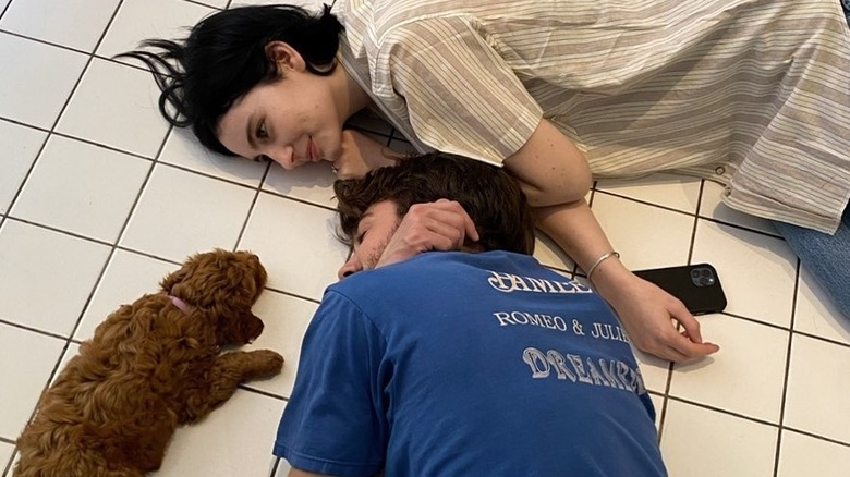 Meadow Walker and Louis Thornton-Allan with dog