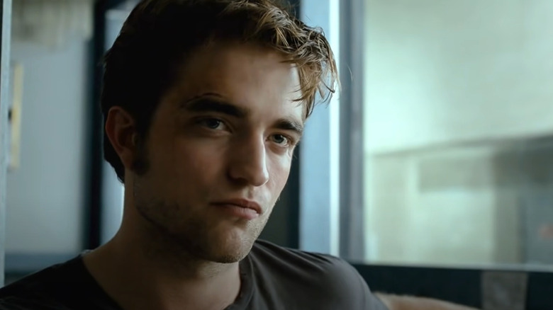 Robert Pattinson with a serious expression